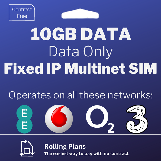 10GB Multinet Data Only Fixed IP SIM card