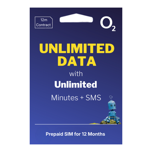 Unlimited Data Sim 12 Month Preloaded Data SIM - UK Only - 4G/5G Mobile Broadband - For Routers, Tablets, Phones, Laptops + IoT Devices - £221.50 Annual Fee - No Credit Check