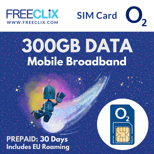 O2 300GB Data Only Travel SIM for European roaming