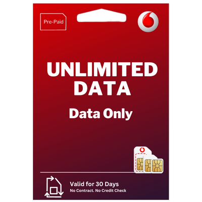 Vodafone Unlimited Max Data SIM Plan.