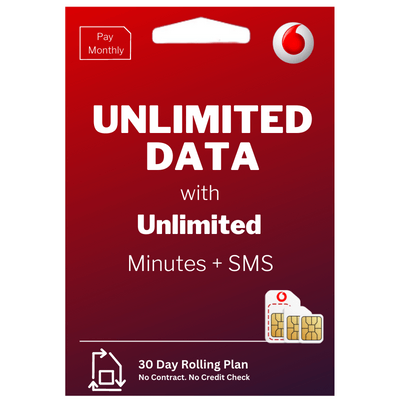 Vodafone Unlimited Voice & Data SIM (30 Day Term)
