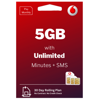 Vodafone 5GB DATA + Unlimited calls and SMS.