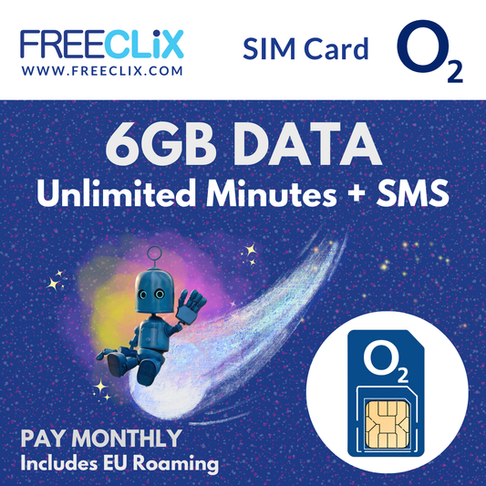 O2 6GB Data + Unlimited Minutes & Texts + RLAH