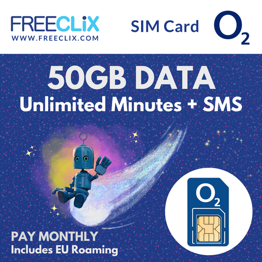 O2 50GB Data + Unlimited Minutes & Texts