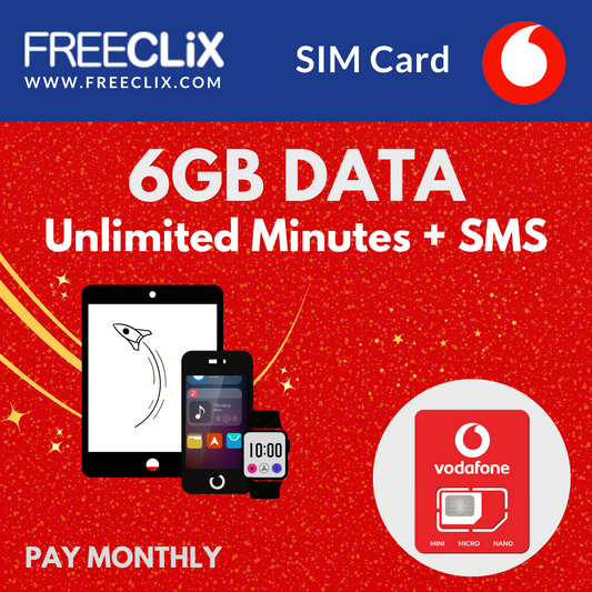 Vodafone 6GB Data + Unlimited Minutes & Texts