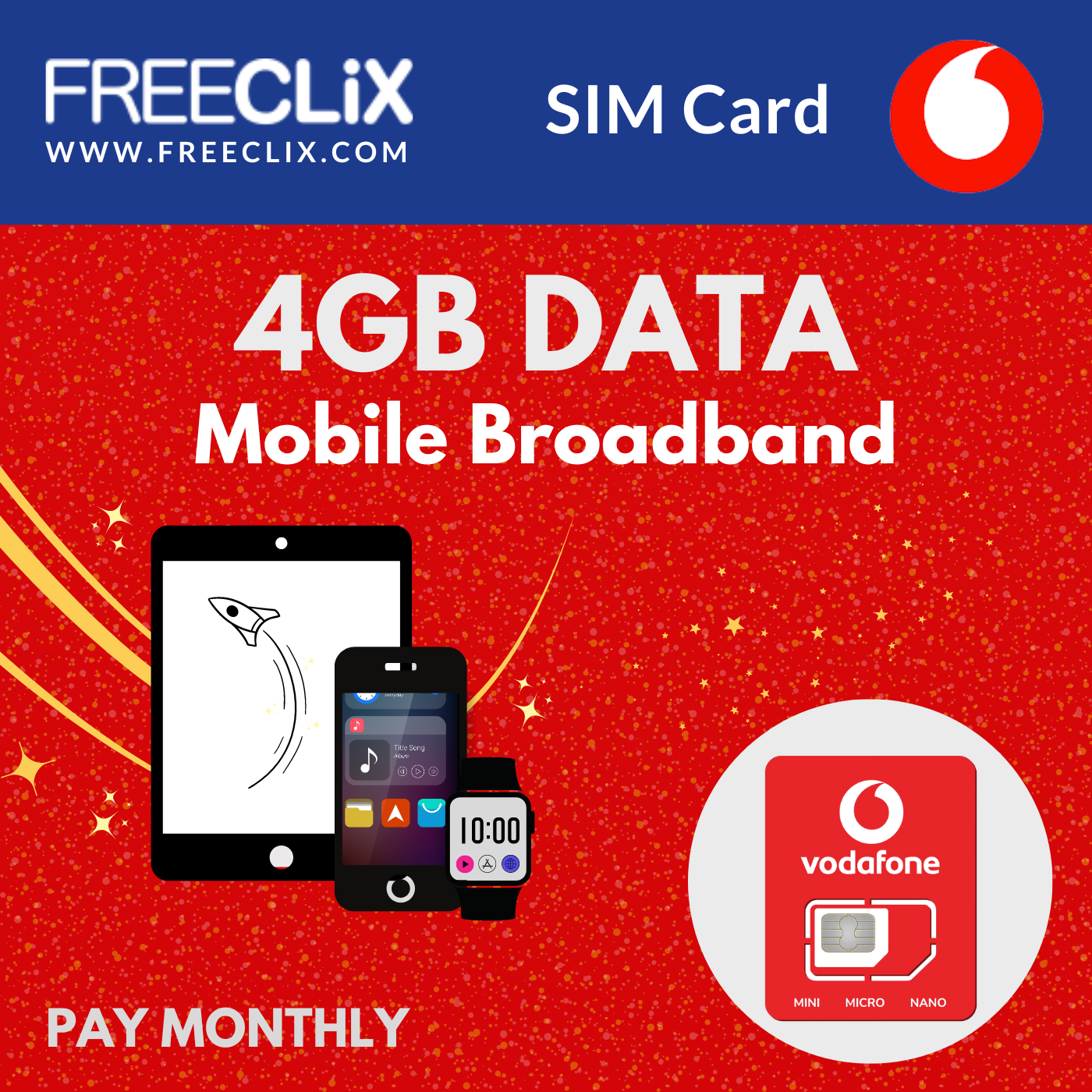 Vodafone 4GB Data Only SIM