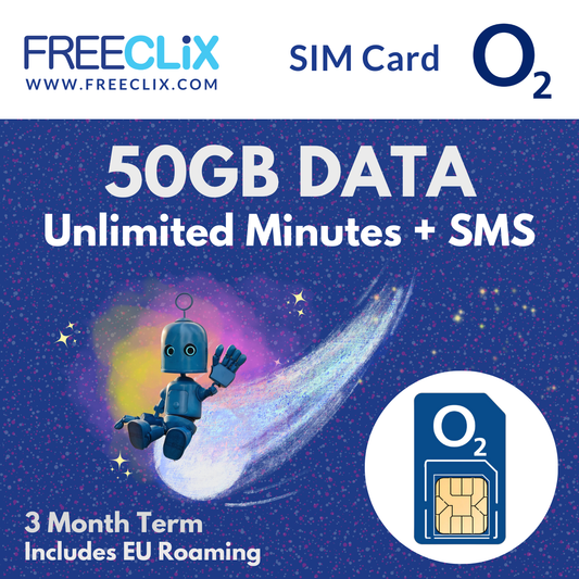 O2 50GB Data Only Travel SIM for European roaming